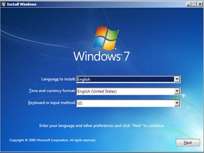 install windows 7 screenshot