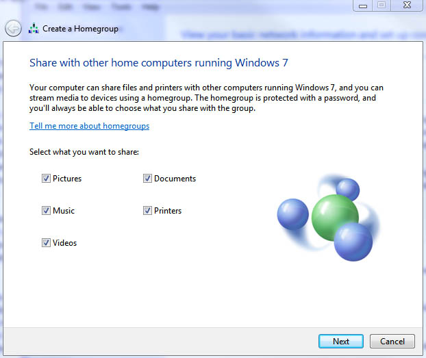 windows 7 homegroup menu