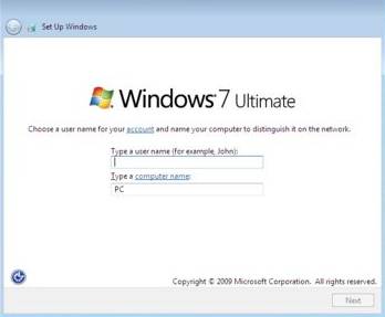 windows 7 setup windows screen